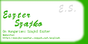 eszter szajko business card